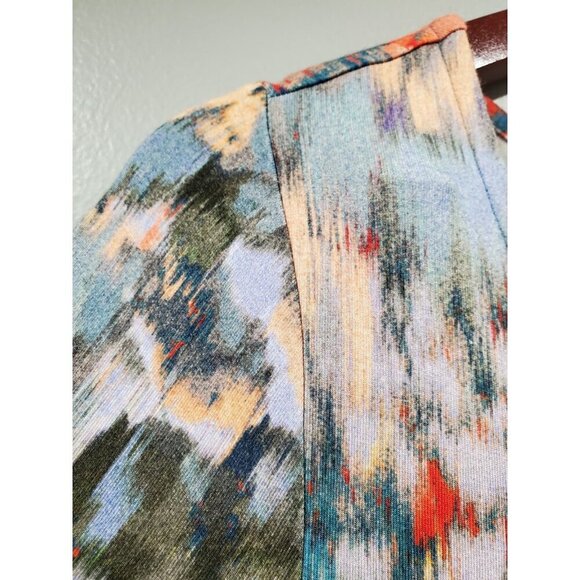 Soft Surroundings Nanette Watercolor Half Sleeve Scoop Neck Maxi Dress Sz Small - Picture 10 of 14